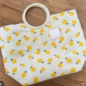 NEW Shiraleah Yellow Lemon Tote Bag